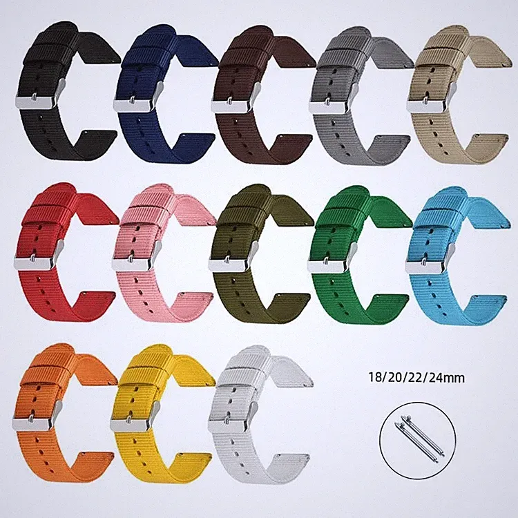 Nylon-Segeltuch Armband für Smartwatch 18/20/22/24mm mit Quick Release Uhrenband