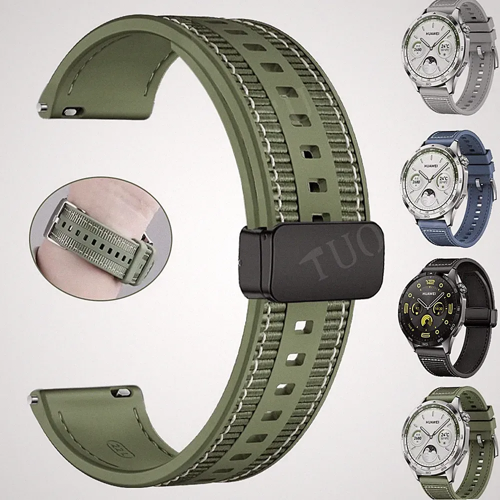 Nylon Silikon Armband für Huawei Watch GT 4 3 Pro 46mm 48mm GT 2 2e 46mm 2 Pro