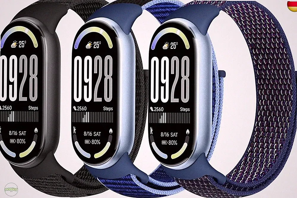 Nylon Sport Armband Kompatibel mit Xiaomi Smart Band 10/9/8 für Damen Herren