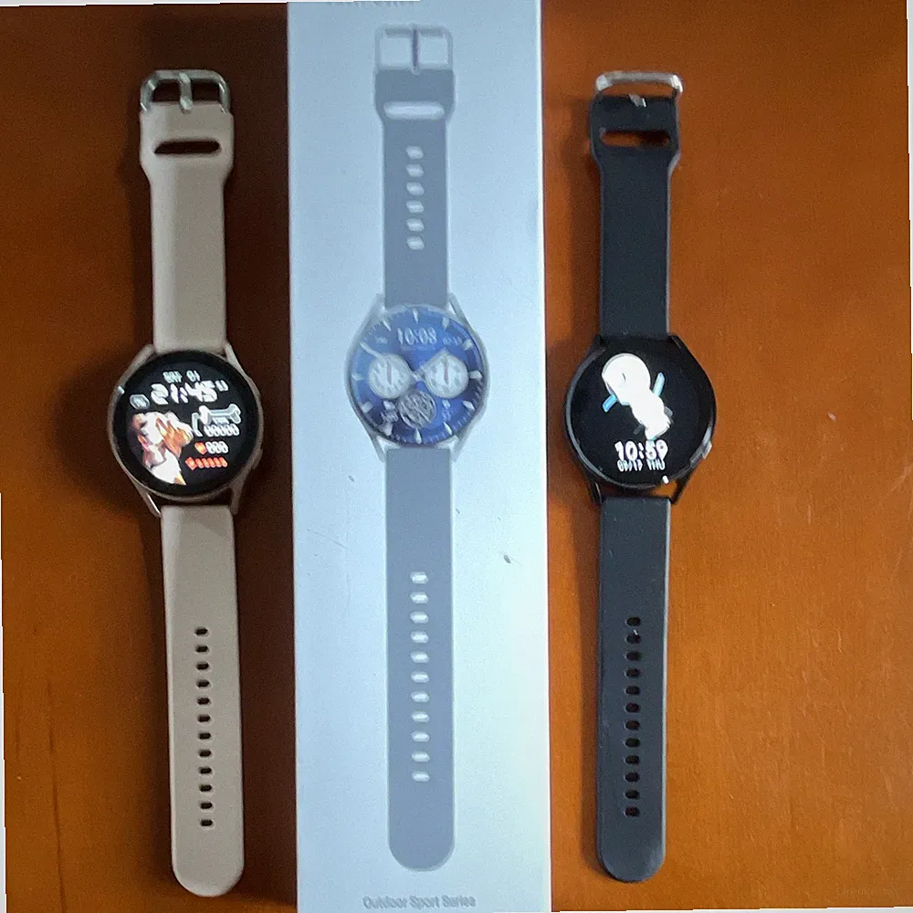 OD5 Smart Watch rund Touch-Display, Armband beige