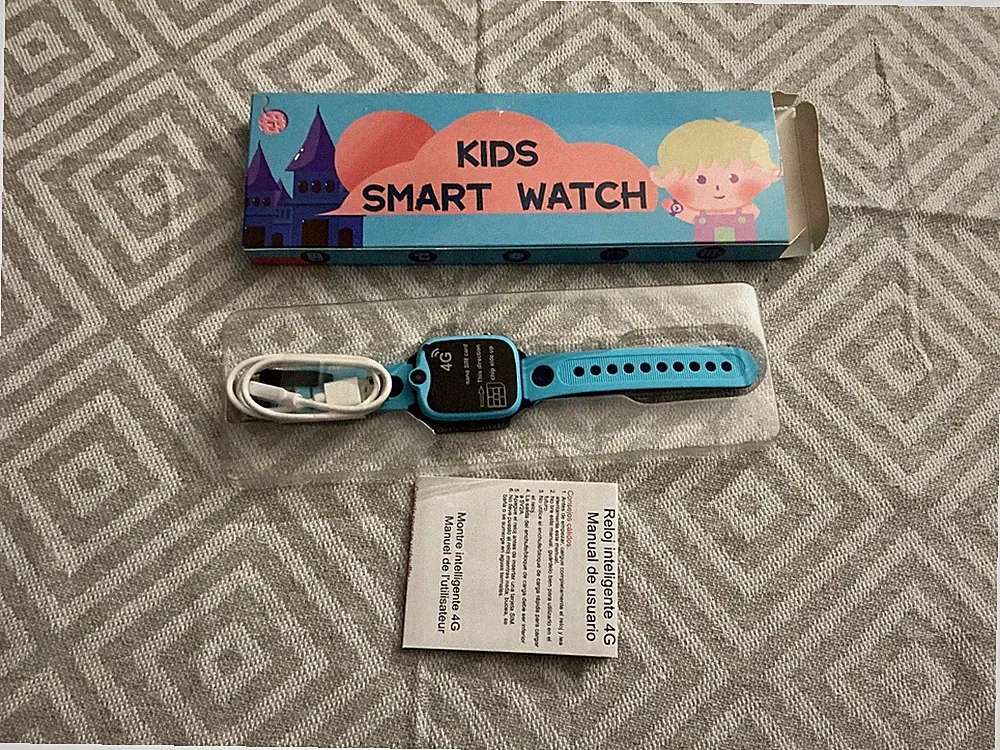 OKYUK Kinder Smartwatch Blau – 4G, GPS, Videoanruf, SOS, Schulmodus