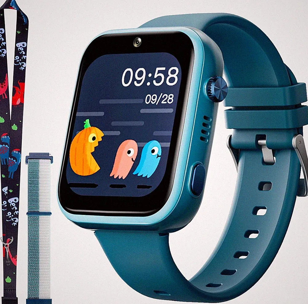 OKYUK Smartwatch Kinder, 4G Kinder smartwatch, GPS Tracker Kinder,Armbanduhr