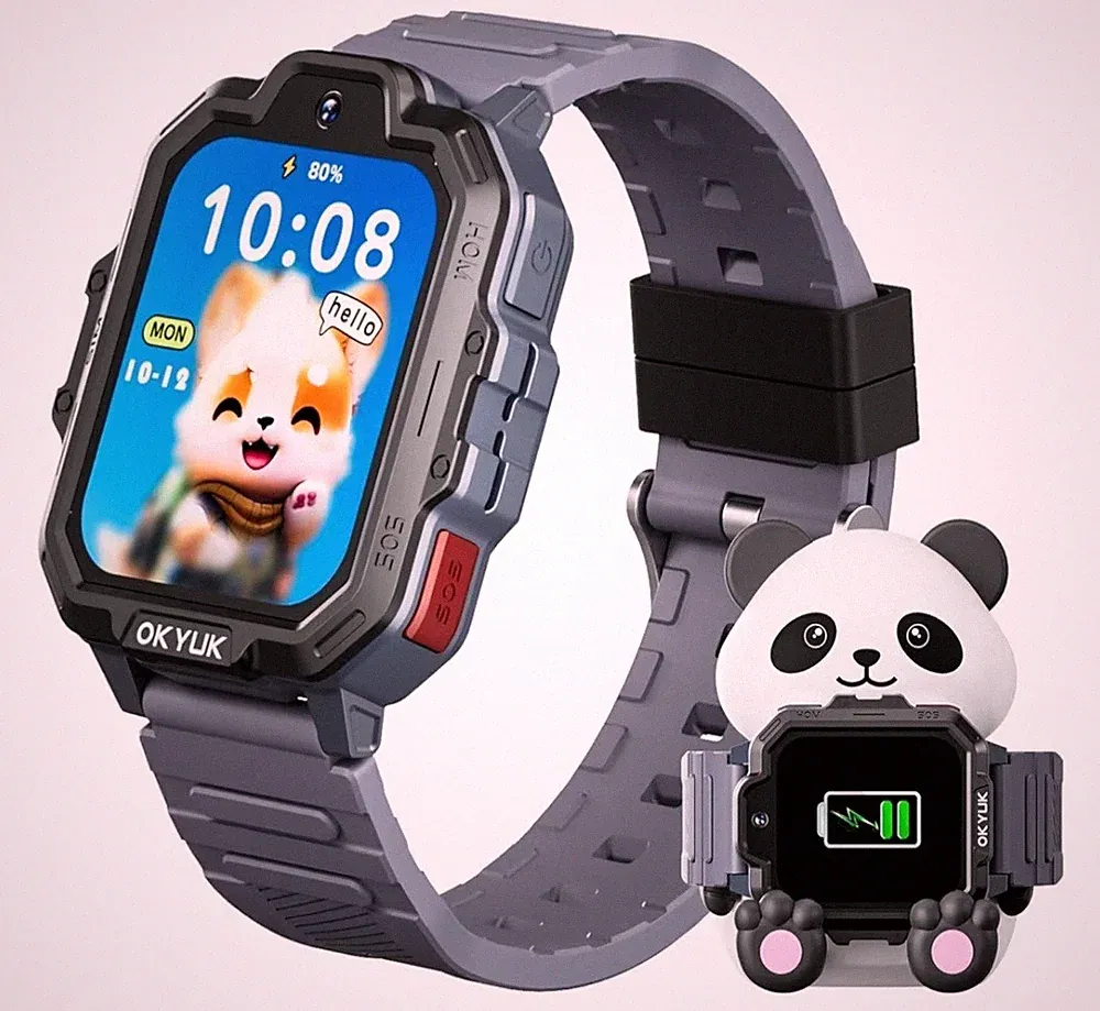 OKYUK T17 4G Kinder Smartwatch mit GPS & Videoanruf, SOS