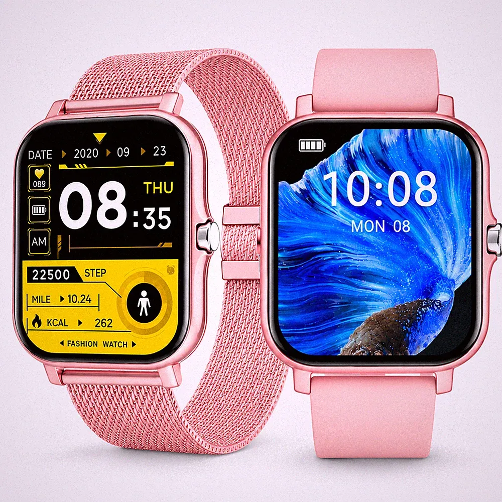 OMVO® Smartwatch Damen Herren Fitnessuhr Bluetooth Telefonfunktion für Android