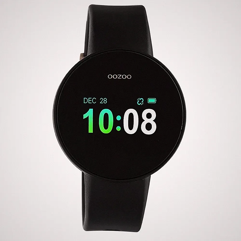 ooZoo Smartwatch Q00205 schwarz Damen Herren Ø40 Digital Blutdruck Kautschuk