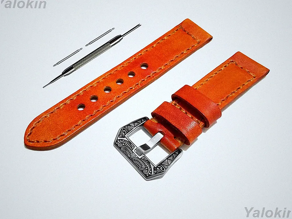 Orange Gebürstet Leder Band Armband für Garmin Venu X1 Fitness Smartwatch -B24