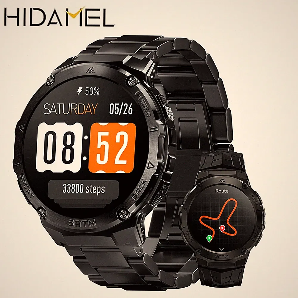 Original HIDAMEL TANK GPS Smartwatch Herren Wasserdicht 470mAh Große Batterie