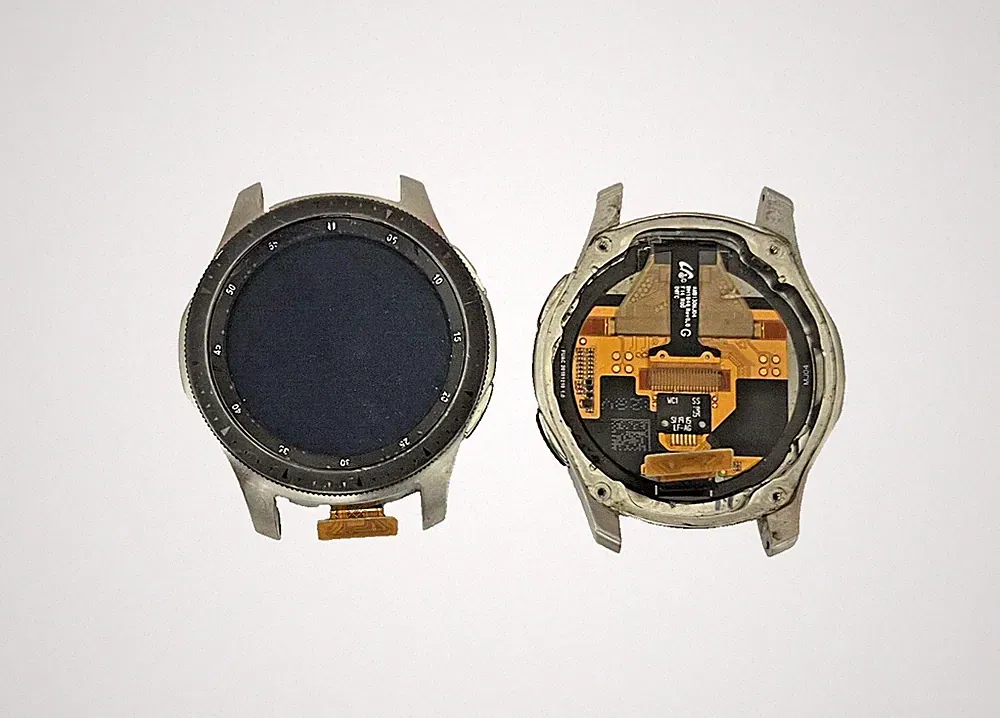 Original Samsung Smart Watch SM-R800 46mm OEM Display/LCD Mit Rahmen Silber