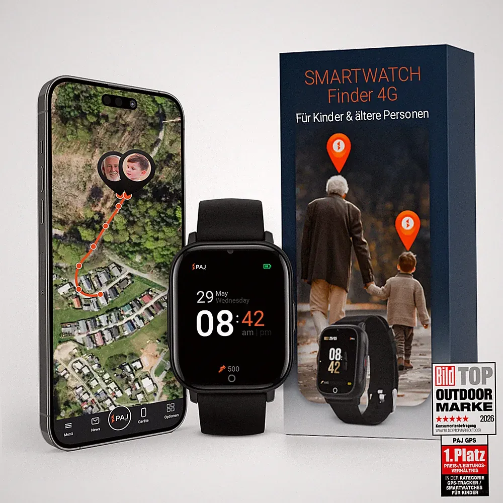 PAJ SMARTWATCH Finder 4G GPS Uhr für Kinder, Senioren, SOS, Ortung, wasserdich