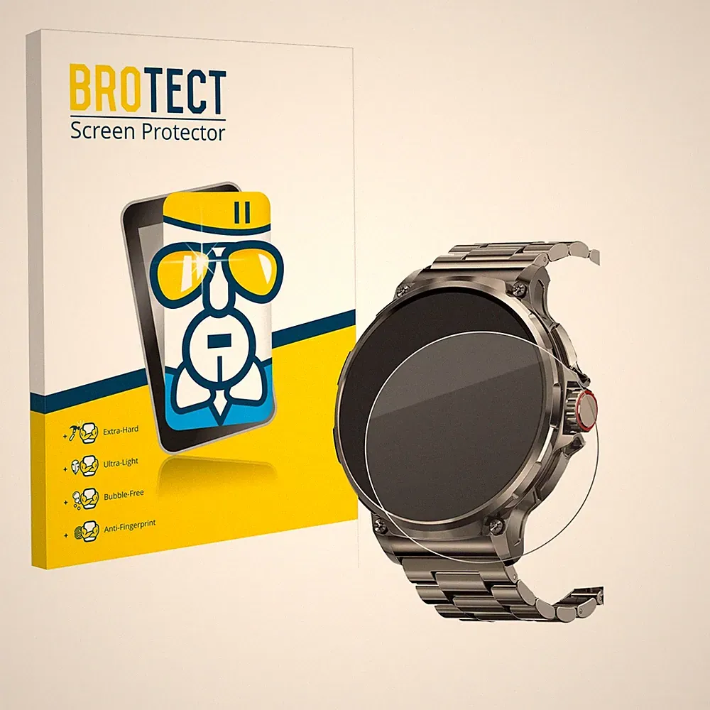 Panzerfolie Schutzglas für Tesofit Smartwatch 1.85" (rund) Displayschutz
