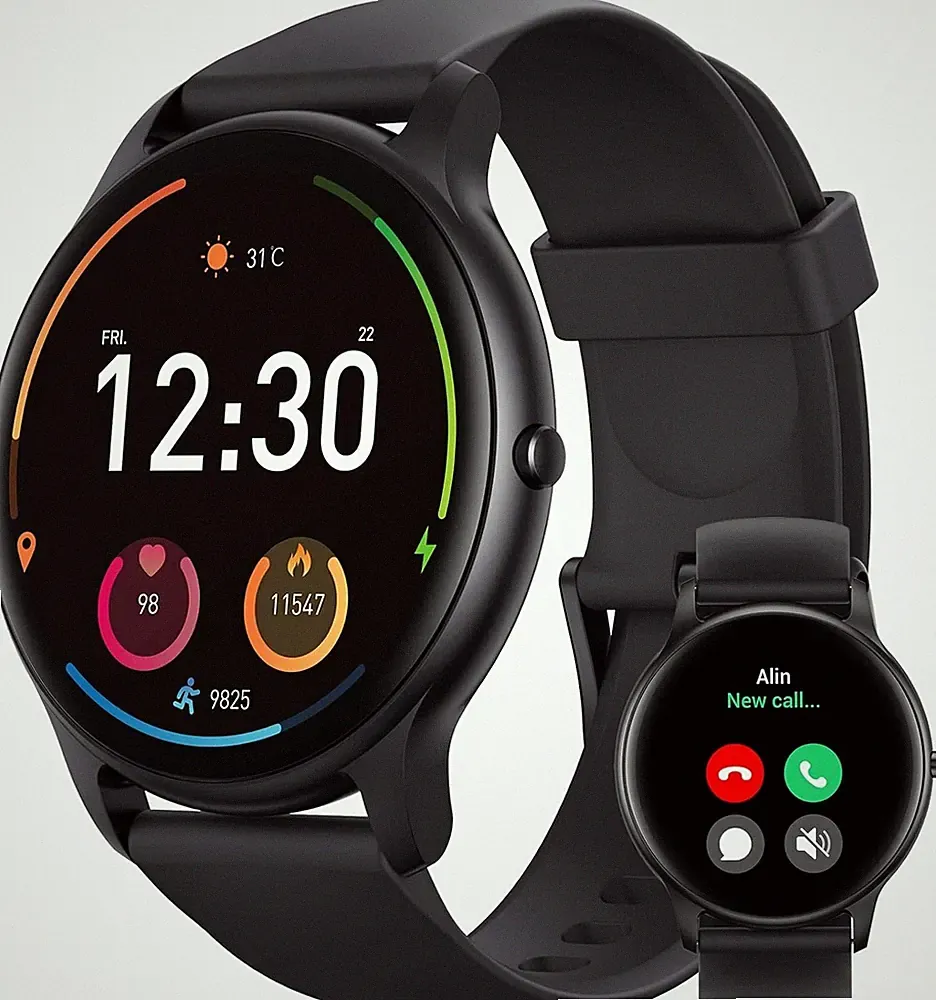 Parsonver Smartwatch Damen/Herren Rund mit Telefonfunktion, Leichte Fitnessuhr