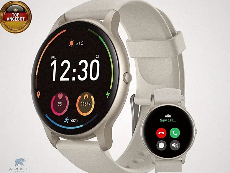 Parsonver Smartwatch für Damen Herren mit Bluetooth-Anrufe, Leichte Sportuhr