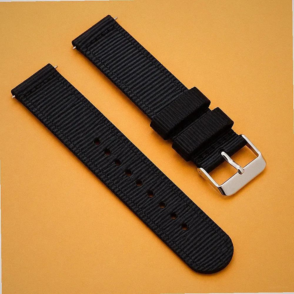 Pincode NATO Uhrenarmband 22 mm Schwarz Nylon Dornschließe Sport Modell 81247