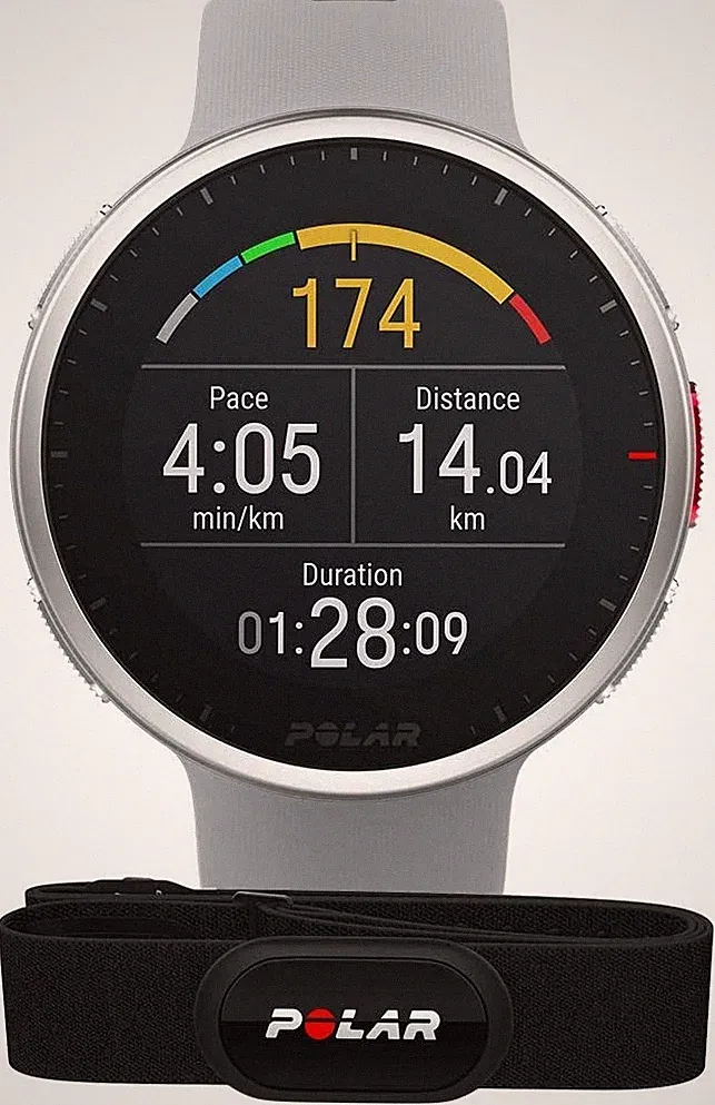 Polar Vantage V2 Premium Multisportuhr Grau/Lime mit H10 Pulsmesser...