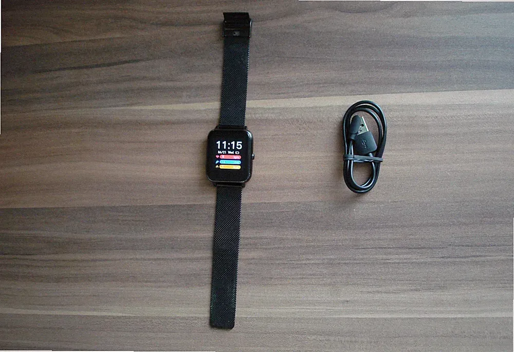 Popglory Smart Watch P22 Edelstahl 1,4'' Fitnessuhr Herzfrequenz, Blutdruck