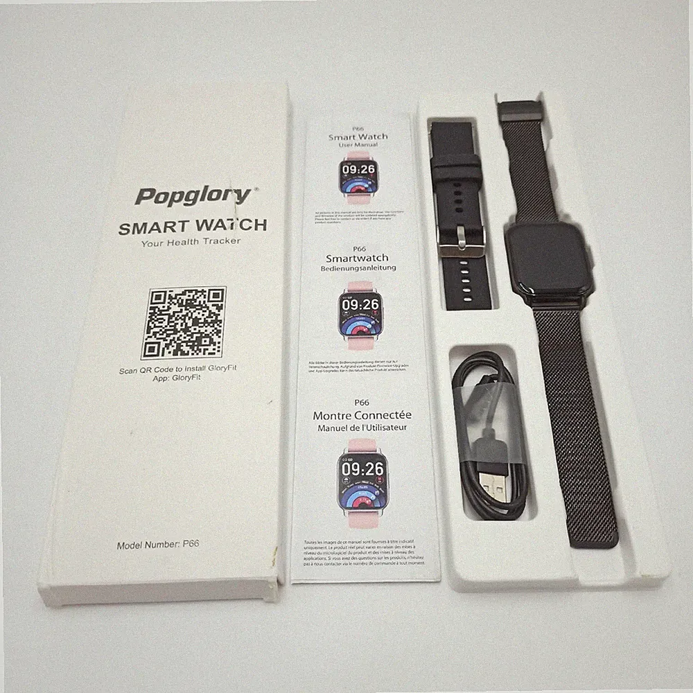 Popglory Smartwatch 1.85 Zoll Touch-Farbdisplay Bluetooth Anrufe ,Fitnessuhr (35