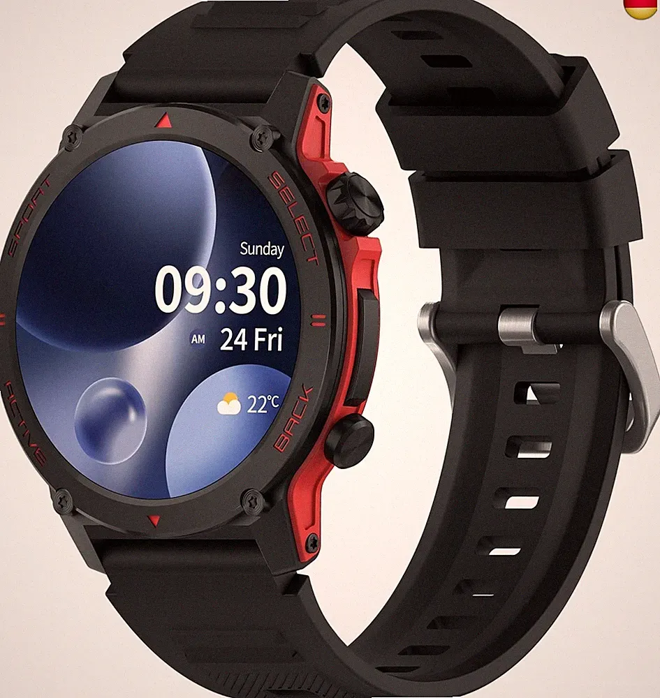 Popglory Smartwatch Herren, 1.43" AMOLED Always-On Display Anrufuhr