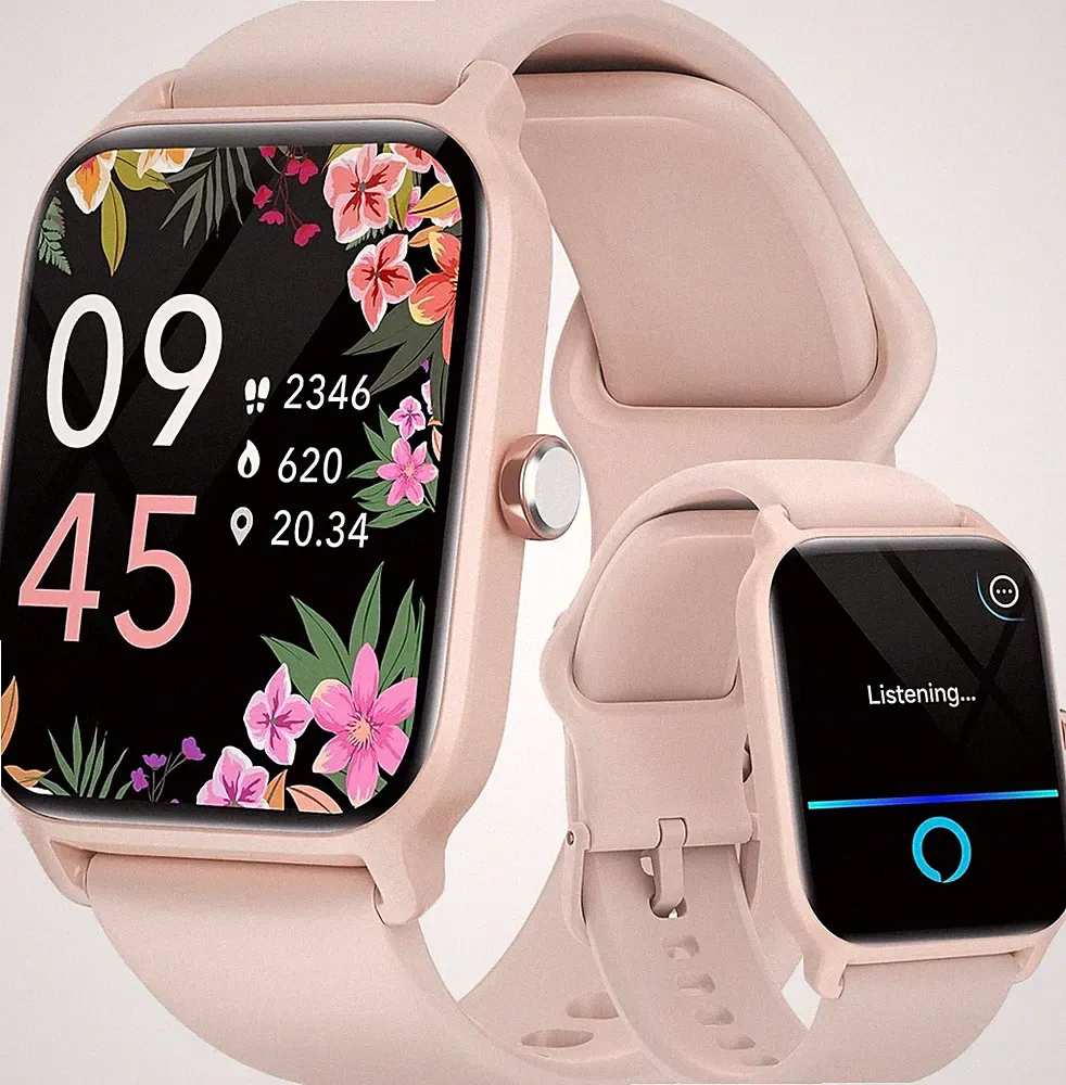 Premium Smartwatch Uhr Fitnesstracker mit 1,8" HD Display mit Alexa - Farbe Rosé
