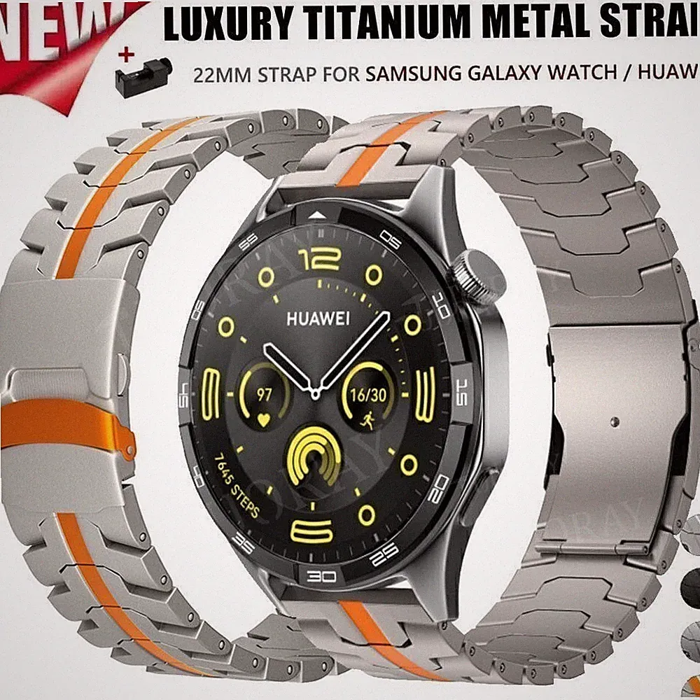 Premium Titan Metall Armband Ersatzband 22mm Universal Smartwatch Uhrenarmband