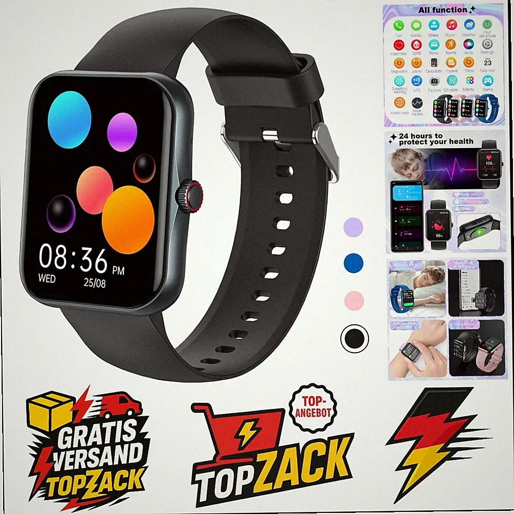 Pthtechus Kinder Smartwatch Fitness Uhr mit 37 Sportmodi Herzfrequenz Sleep T...