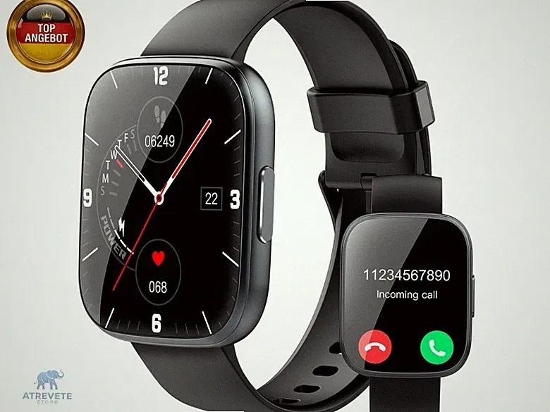 Puqo Smartwatch für Herren und Damen, 1,95 Zoll Smartwatch