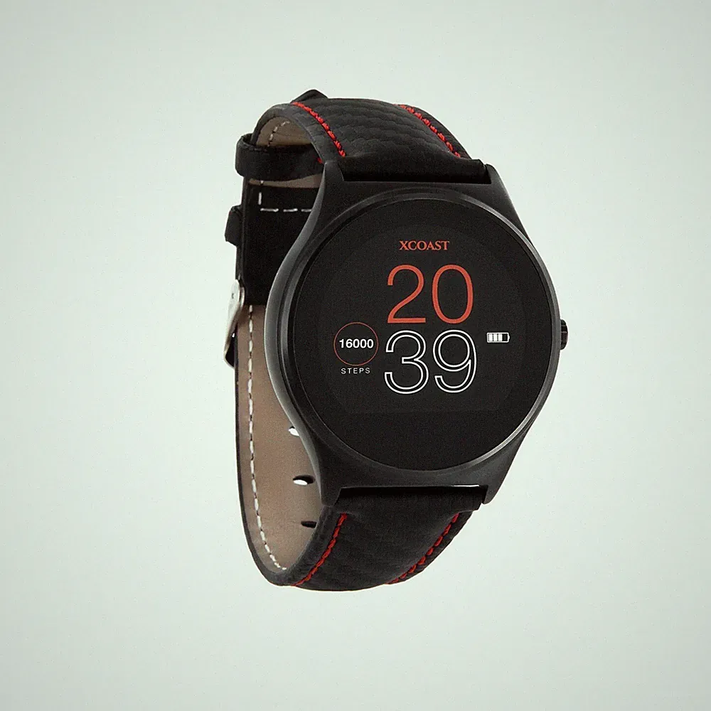 QIN XW Pro Smartwatch Fitness Tracker Armband Uhr Android iOS Carbon Red Black