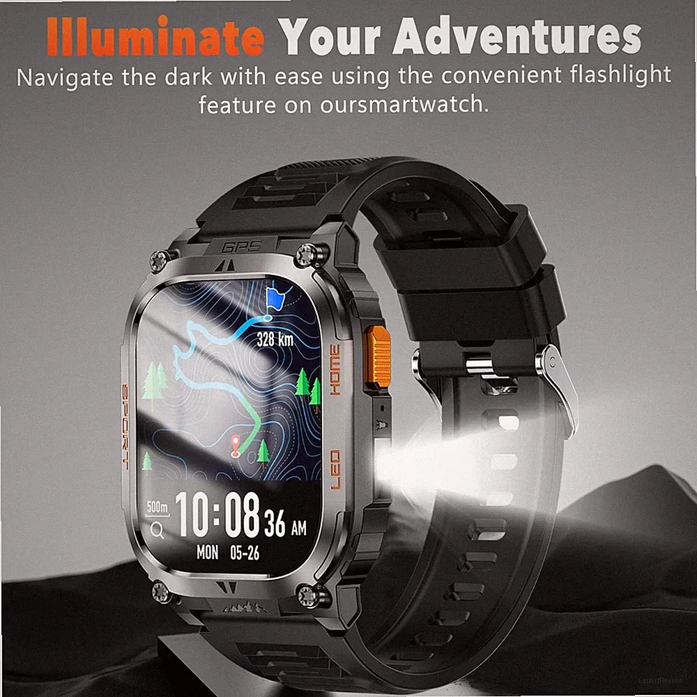 QX18 Smartwatch 2,01 Zoll Bildschirm mit GPS Armbanduhr für iOS Android Outdoor