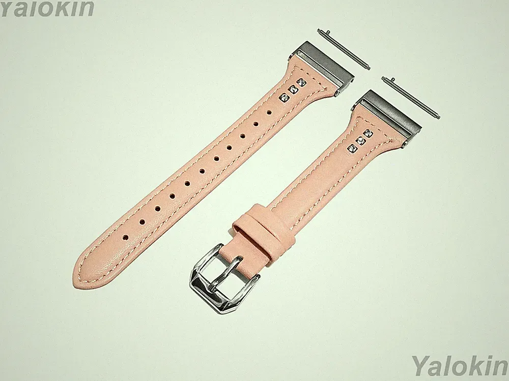 Rosa Kristall Schlanke Lederband Für Garmin Venu X1 Fitness Smartwatch -A24B22