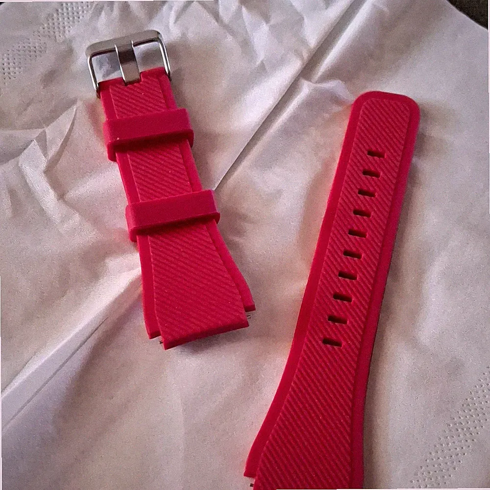 Rot Uhrenarmband Silikon 22mm 2-teiliges Armband , Für Smartwatch, Neu