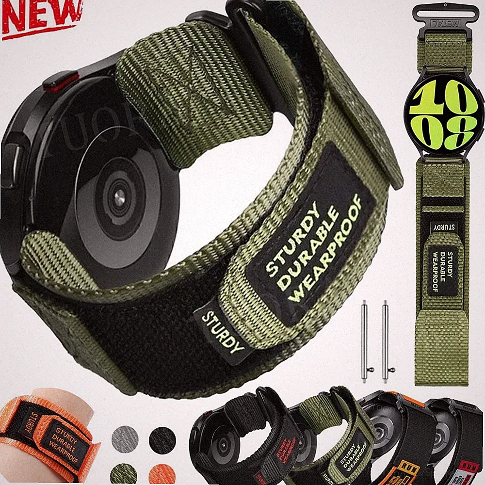 Rugged Nylon Armband Universell 20mm 22mm Smart Watch Uhrenarmband Ersatzband DE