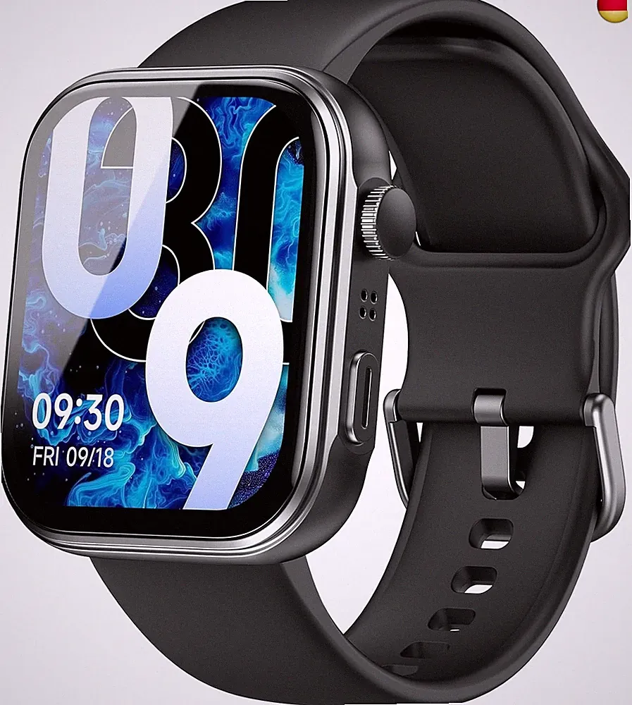 S6 Smartwatch Herren Damen, 1,851 AMOLED HD Screen Fitnessuhr mit Bluetooth Anr