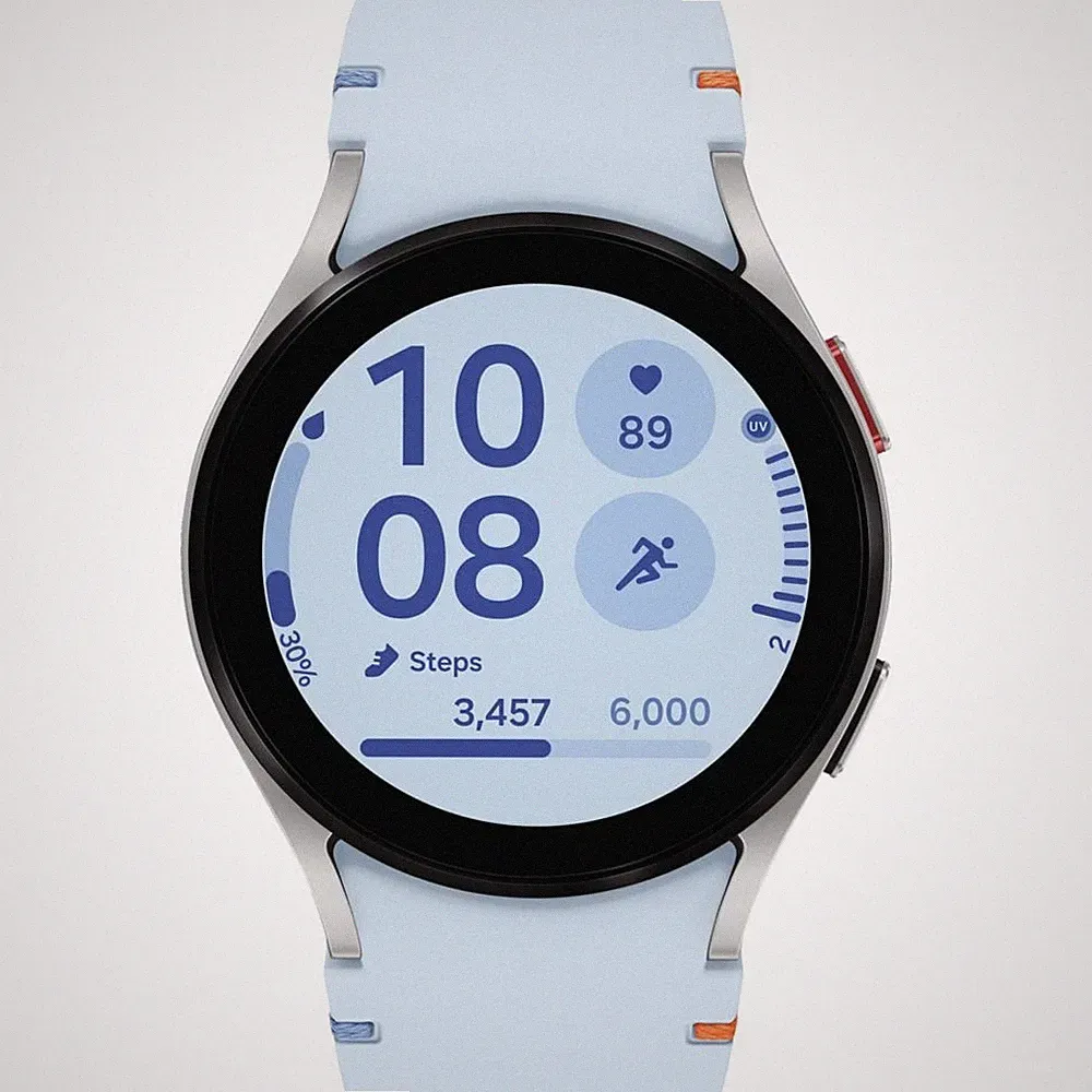 Samsung Galaxy Watch FE 40 mm Smartwatch Silver (40 mm) Fluorkautschuk