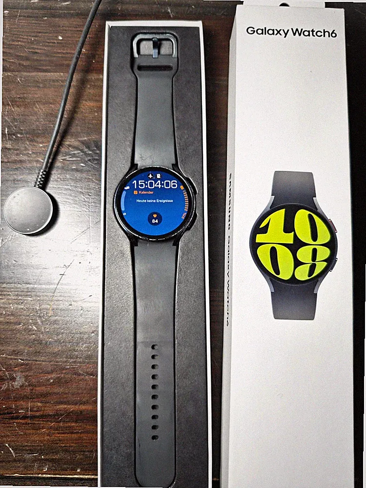 Samsung Galaxy Watch6 44mm GPS 16GB Wear OS Edelstahl Smartwatch Schwarz