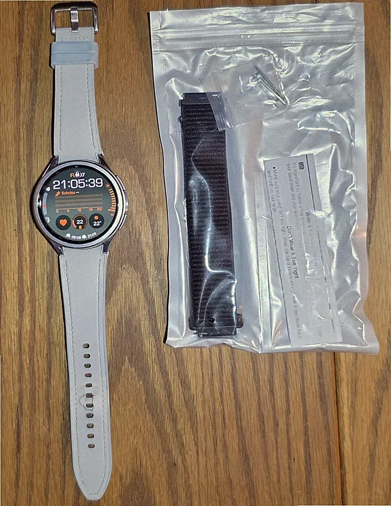 Samsung Galaxy Watch6 Classic 47mm Silber 16GB Smartwatch Lederarmband Weiß