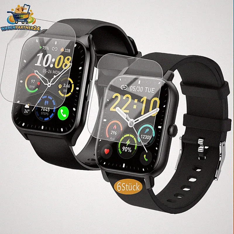 Schutzfolie 6 Stück für CASCHO KALINCO P125 Smartwatch 1,85" TPU