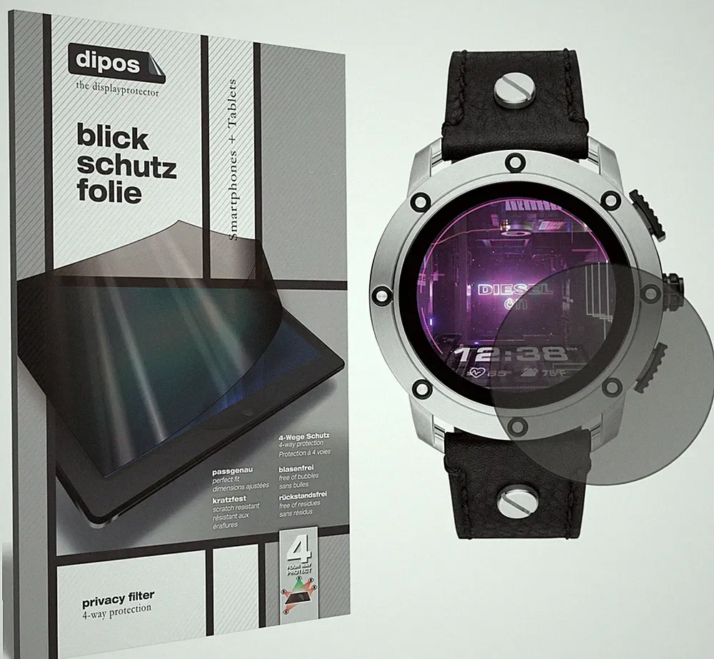 Schutzfolie für Diesel On Smartwatch Axial mit Sichtschutz Blickschutz Folie