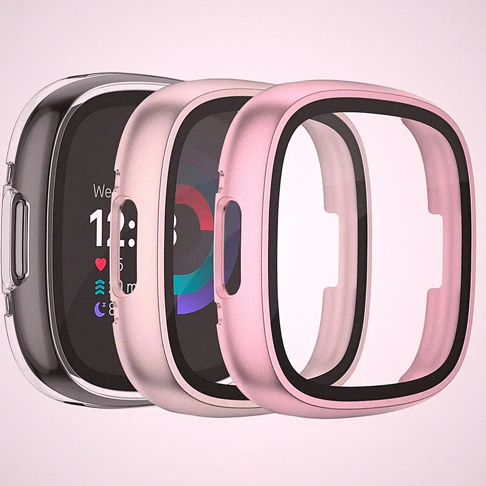 Schutzfolie für Fitbit Versa 4 Sense 2 3 Stück Hard PC Displayschutz
