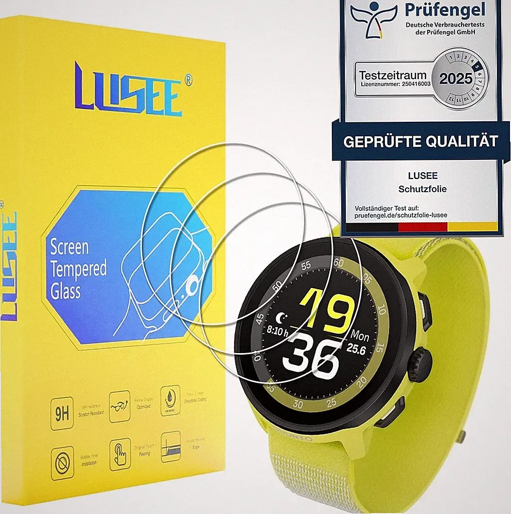 Schutzfolie Hartglas 39mm 3er Set 9H Kratzfest HD Passgenau Smartwatch