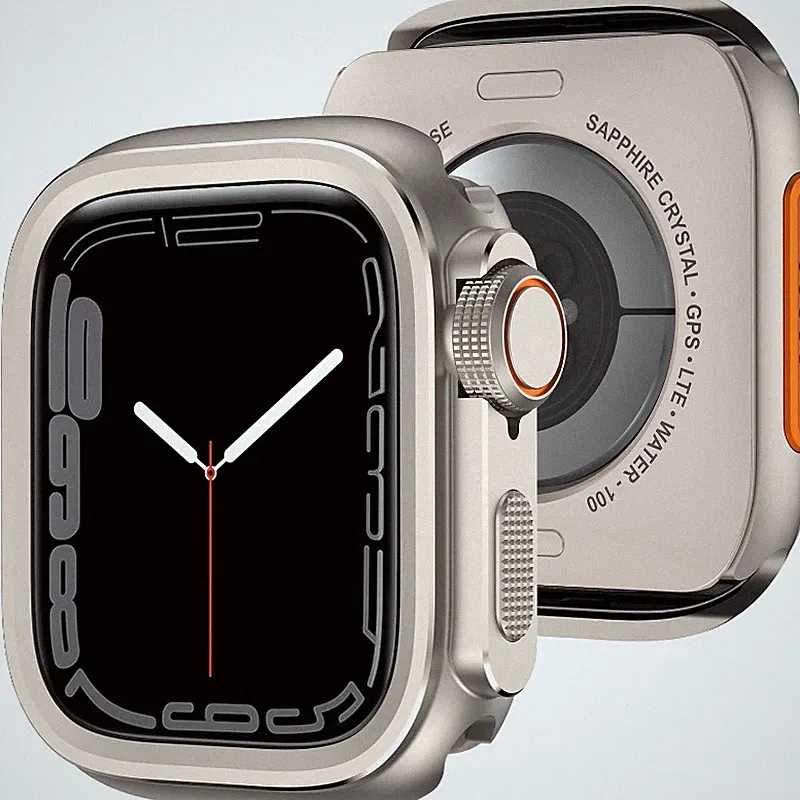 Schutzhülle 2 in 1 Kompatibel für Apple Watch 45mm Hart PC Bumper Kratzfest