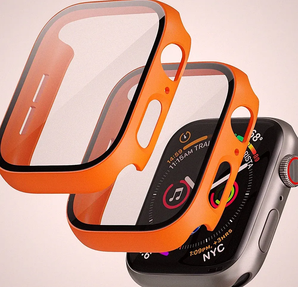 Schutzhülle für Apple Watch SE 3/SE2/Series 6/5/4 mit Displayschutz Orange 2