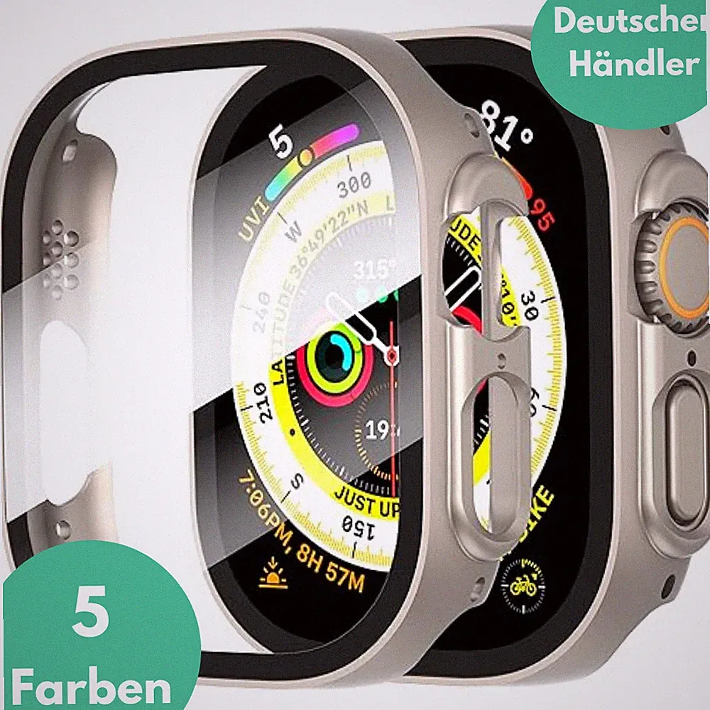 Schutzhülle für Apple Watch Ultra 3 / Ultra 2 / Ultra 49mm Case Glas Display ✅
