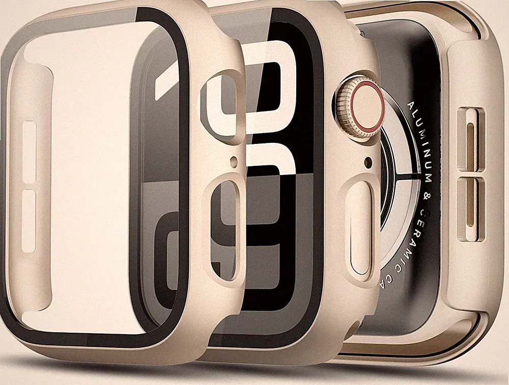 Schutzhülle mit Displayschutzfolie für Apple Watch 40mm Kratzfest 2 Stück