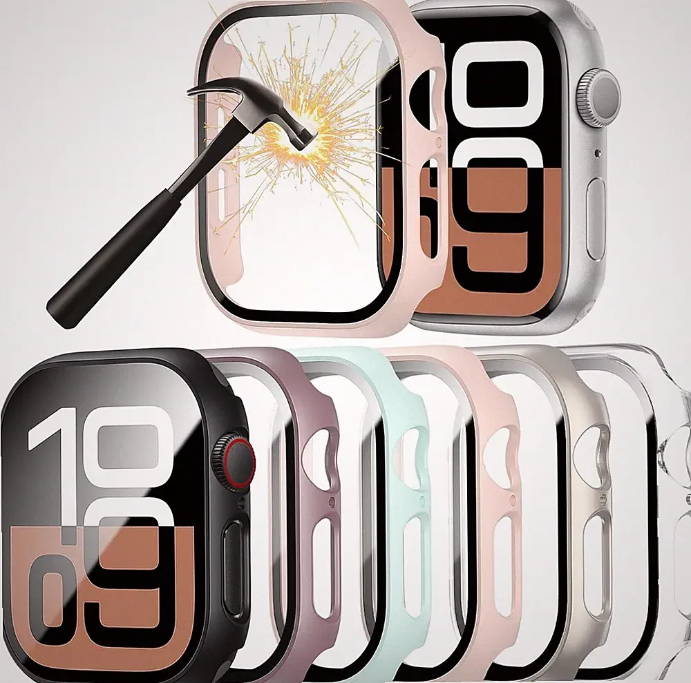 Schutzhülle mit Displayschutzfolie für Apple Watch Series 10 46mm Ultradünn 6