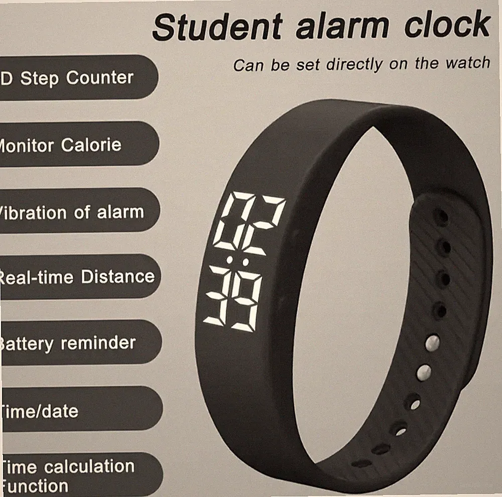 Schwarze LED Vibrations-Wecker Fitnessarmband / Smartwatch –ideal für den Alltag