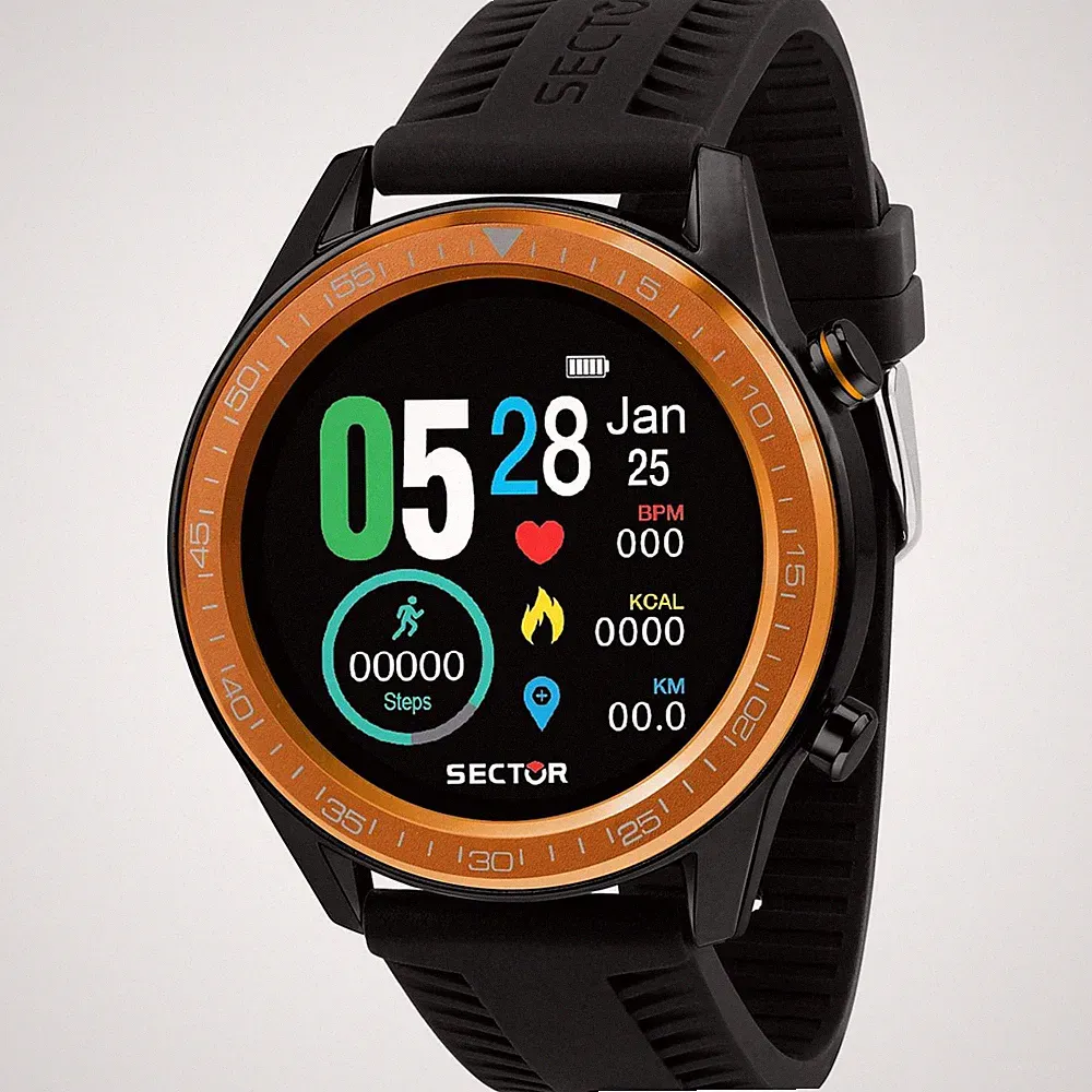 SECTOR Smart S02 - R3251545003 - Smartwatch - Unisex - Edelstahl - Schwarz