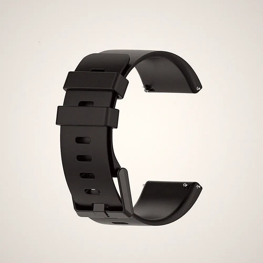 Silikon Armband für Fitbit Versa 2 / Versa /Versa Lite Smartwatch Schwarz L