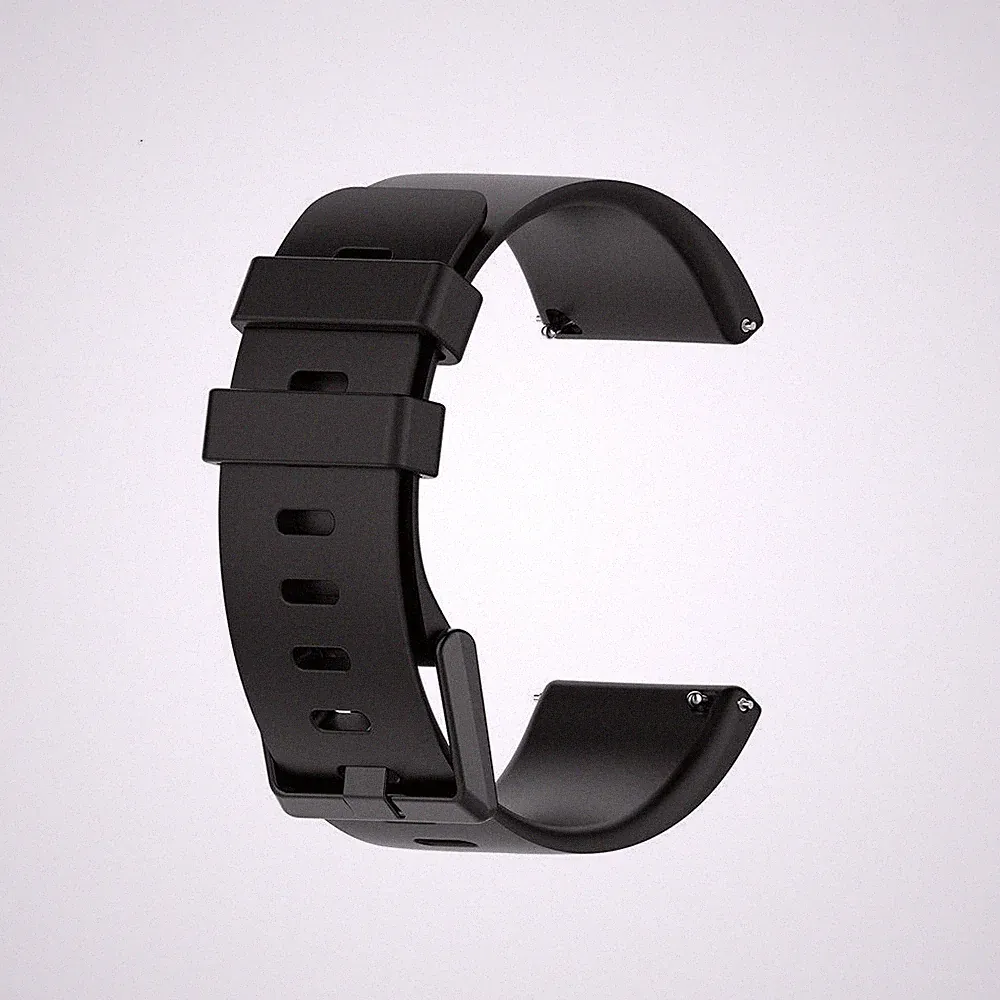 Silikon Armband für Fitbit Versa 2 / Versa /Versa Lite Smartwatch Schwarz L