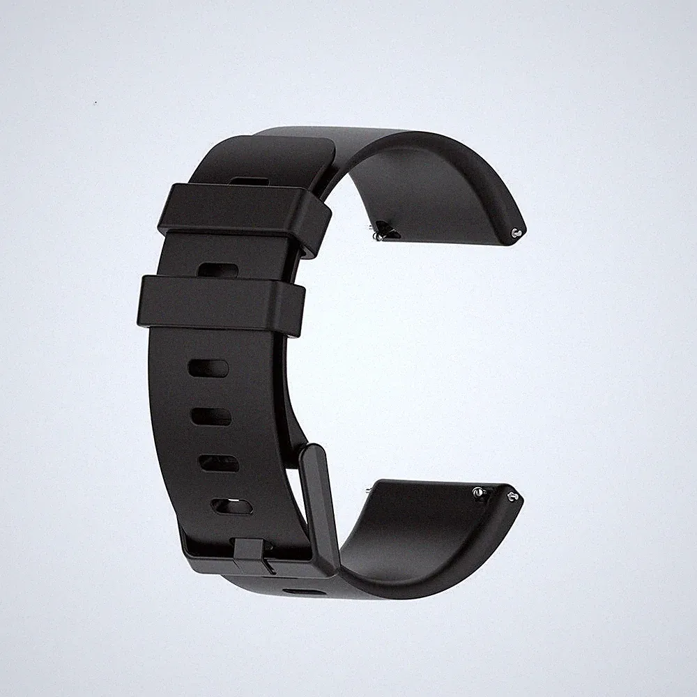 Silikon Armband für Fitbit Versa 2 / Versa /Versa Lite Smartwatch Schwarz L