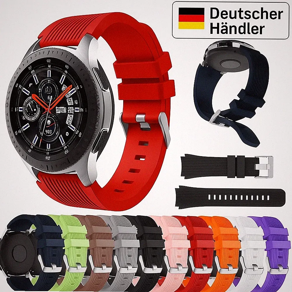 Silikon Armband für Samsung Galaxy Watch 46mm Gear S3 Frontier Classic 22mm