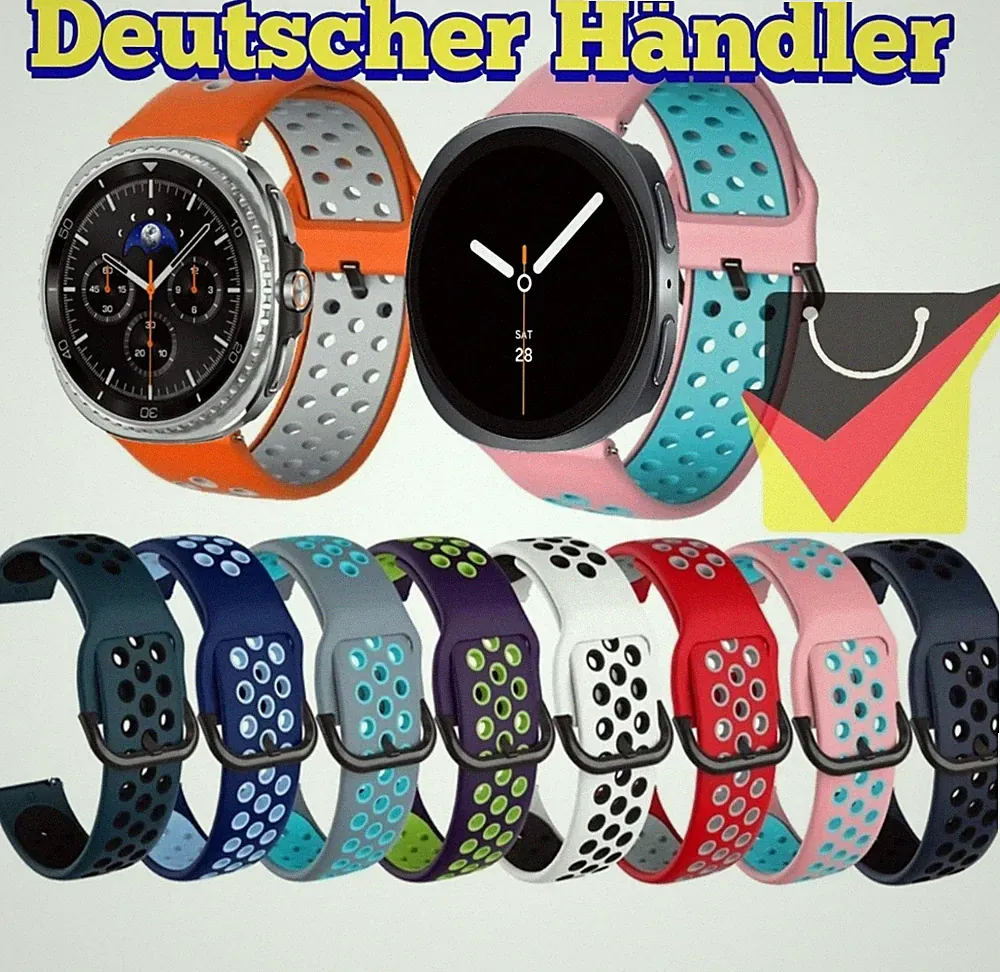 Silikon Armband für Samsung Galaxy Watch 9 / 8 Classic 46mm / 40mm/ 44mm smart